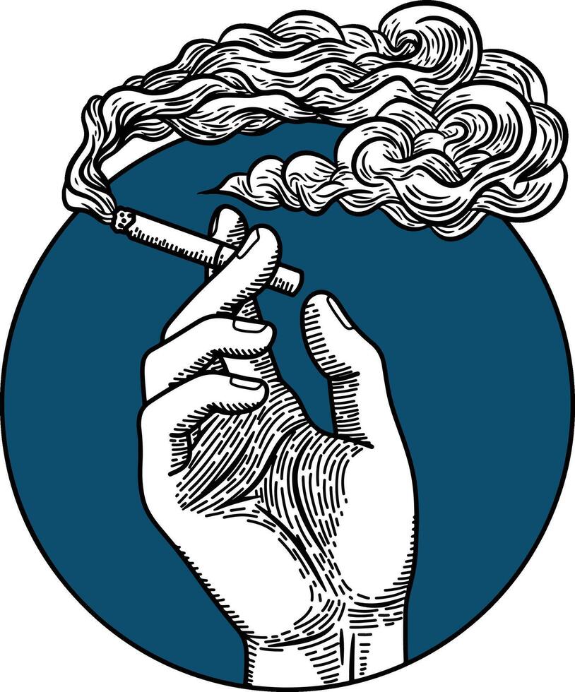 fumar mão ilustração vetor