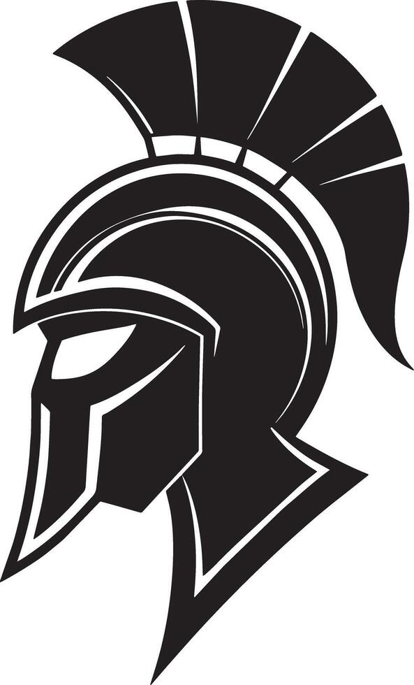 capacete do a espartano, vintage logotipo linha arte conceito Preto e branco cor vetor
