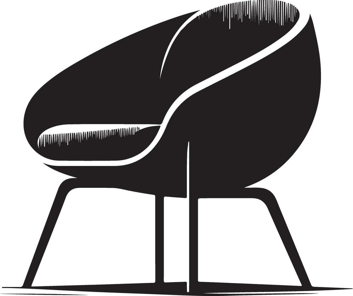 moderno cadeira, Preto cor silhueta vetor