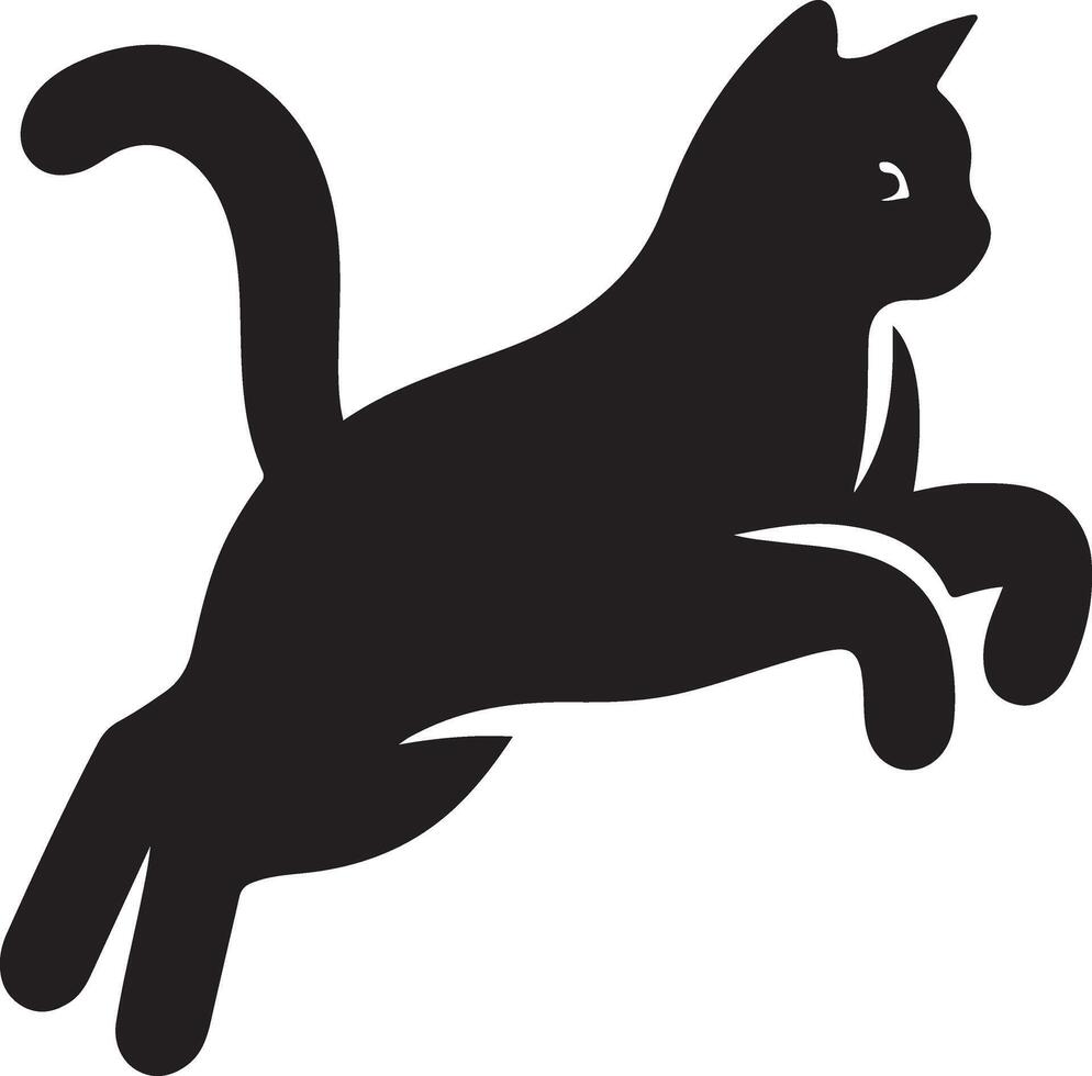 gato pulando ,preto cor silhueta vetor