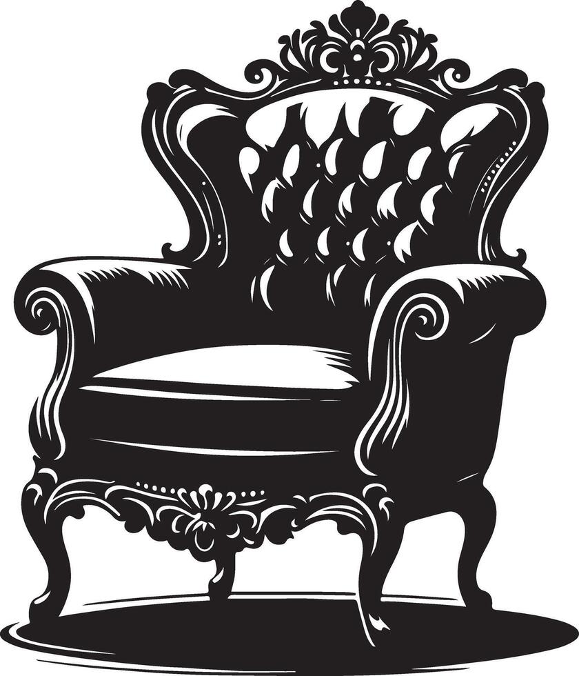 fauteuil cadeira, Preto cor silhueta vetor