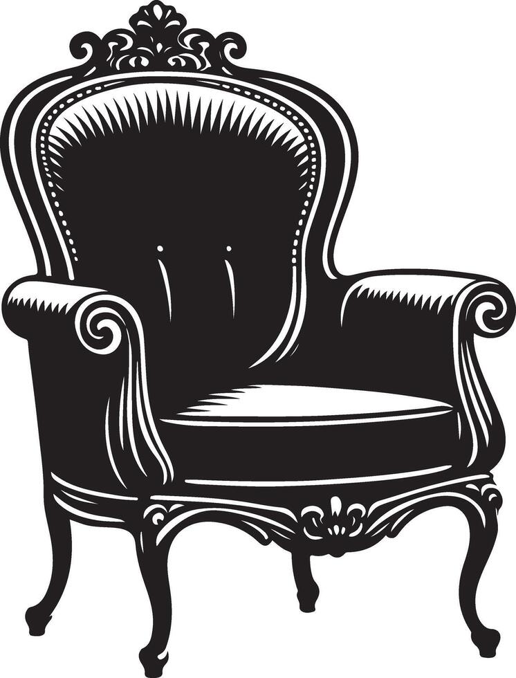 fauteuil cadeira, Preto cor silhueta vetor