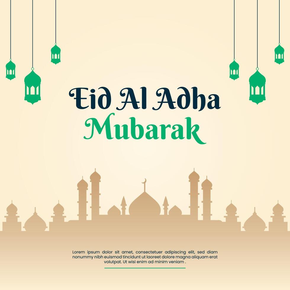 modelo de banner de mídia social do festival islâmico eid al adha mubarak vetor