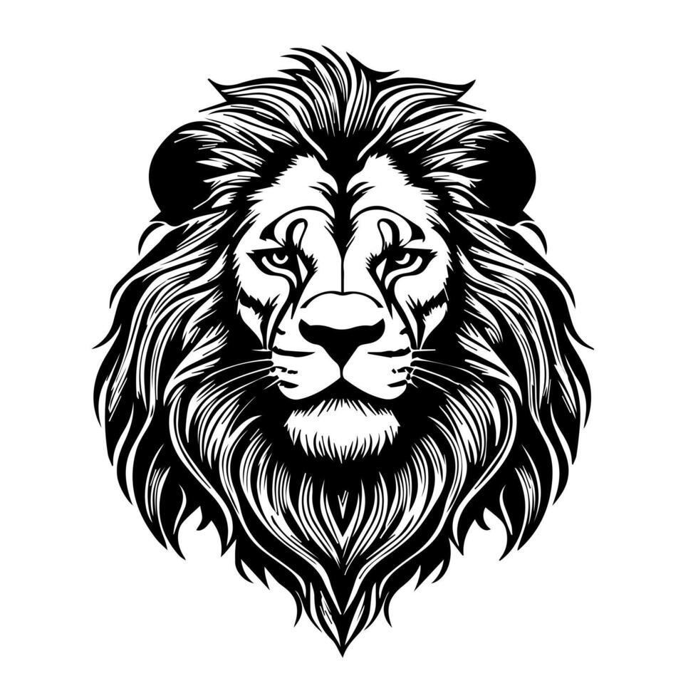 bravo leão face logotipo Projeto vetor