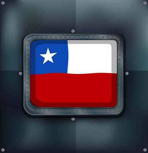 Bandeira do Chile na armação de metal vetor