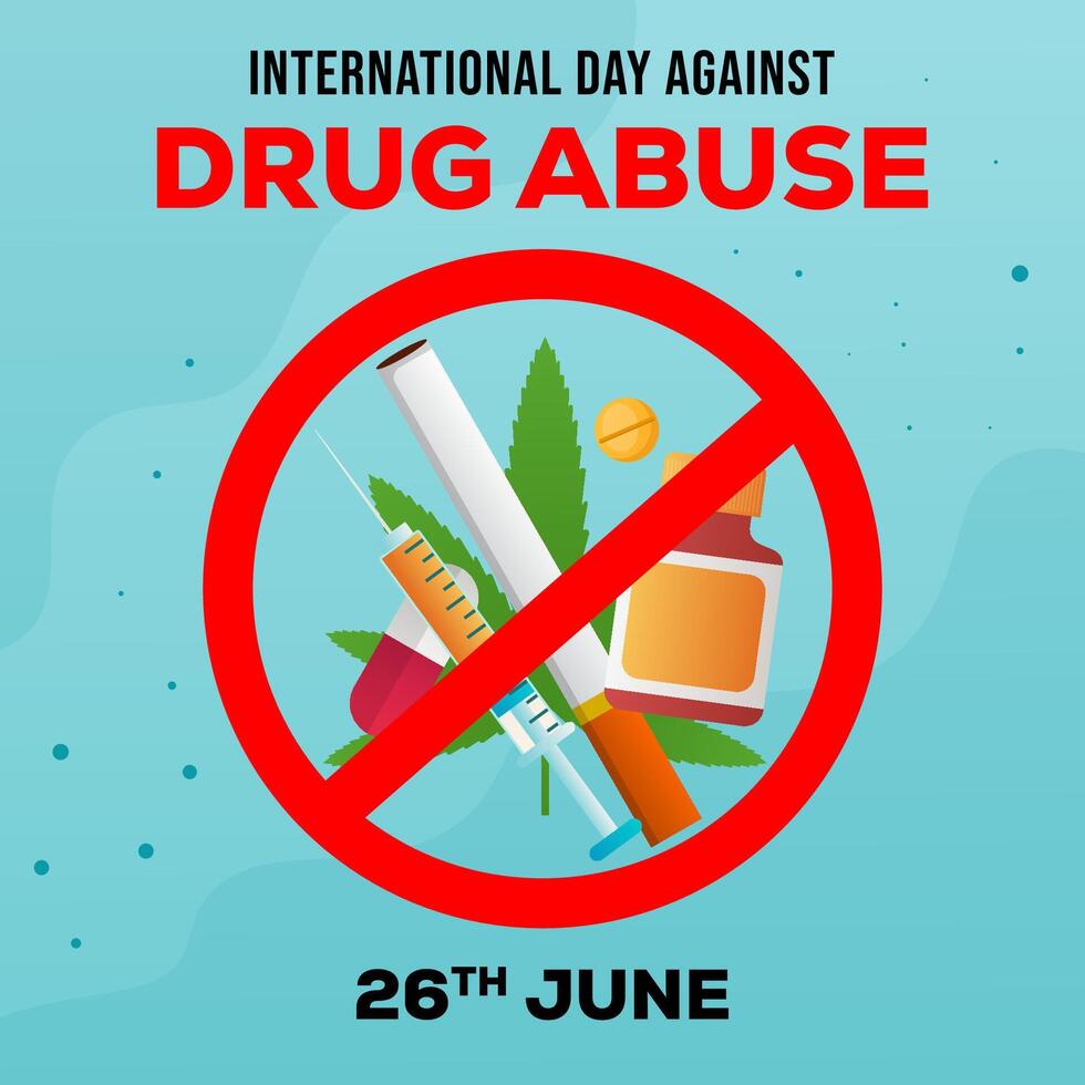 internacional dia contra droga Abuso ilustração Projeto vetor