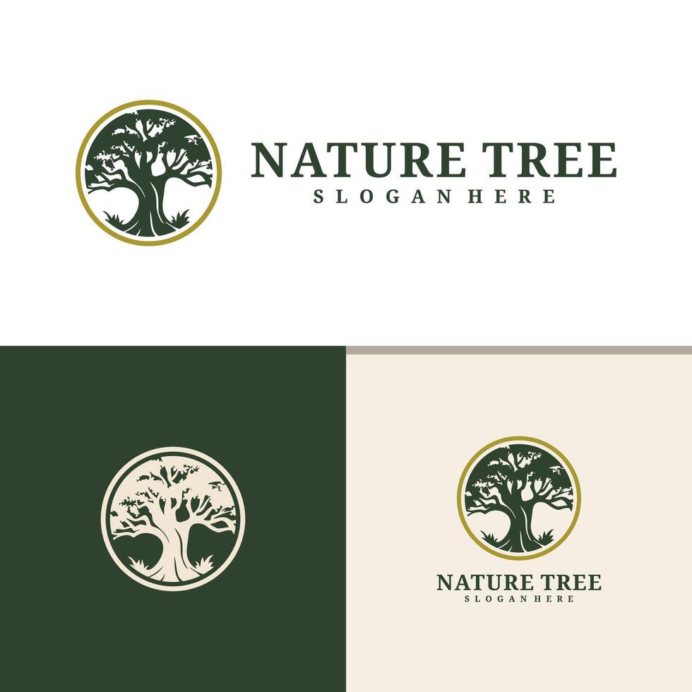 árvore logotipo Projeto . natureza árvores ilustração. vetor