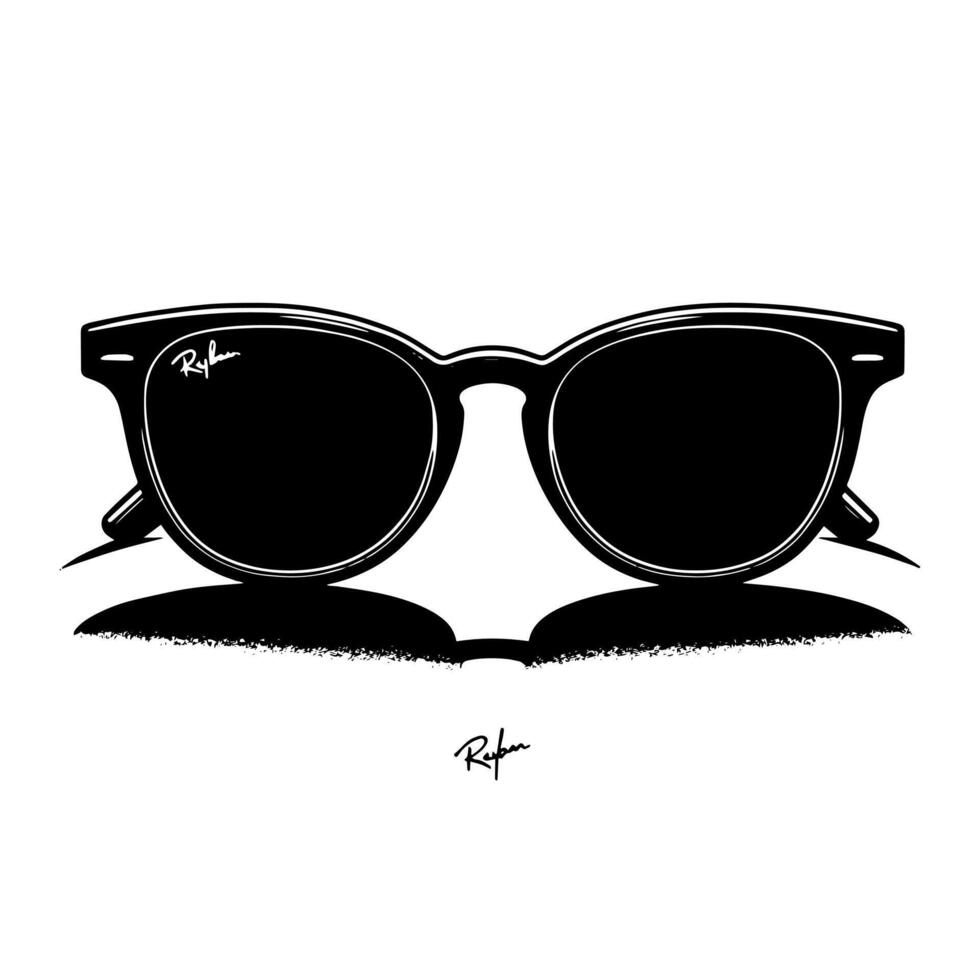 Preto e branco ilustração do moderno Preto oculos de sol vetor