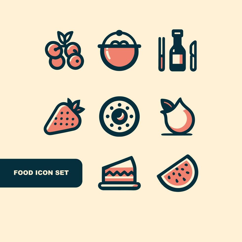 conjunto de ícones de comida vetor
