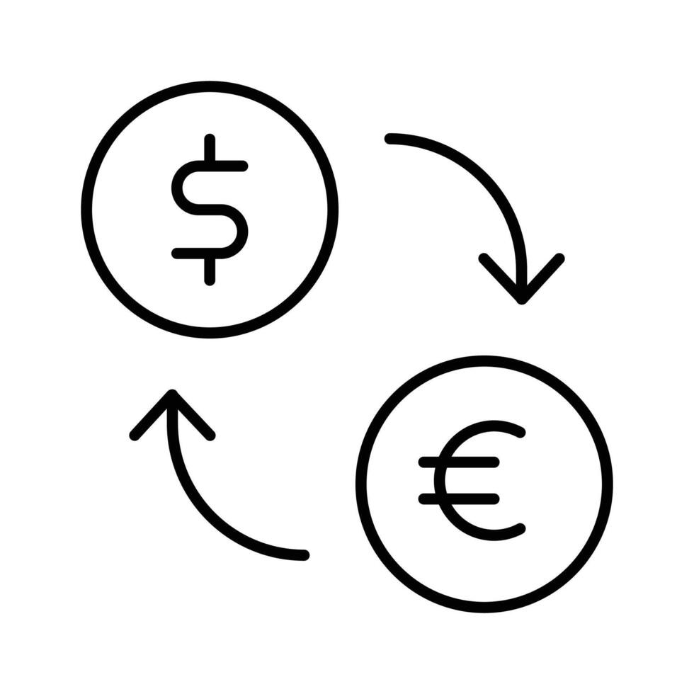 moeda com seta denotando dinheiro troca , moeda conversor ícone vetor