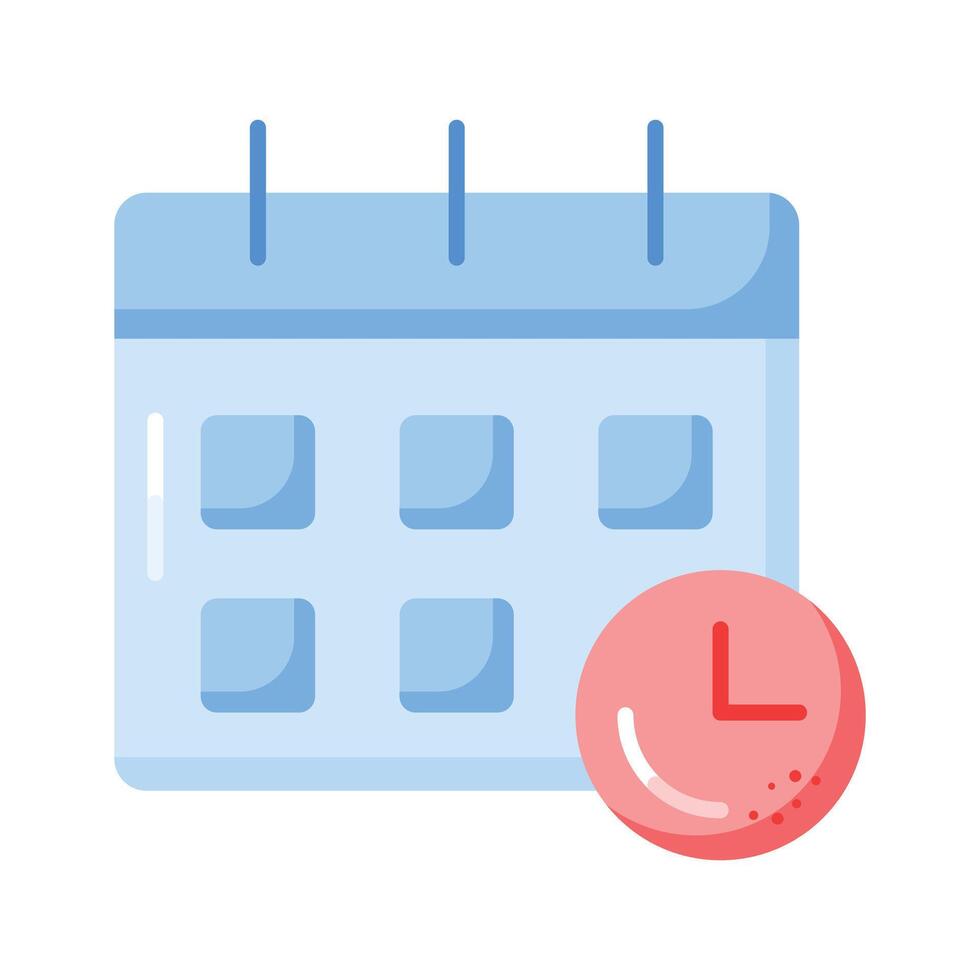 Verifica isto belas projetado do calendário com relógio, Prêmio ícone do planejador vetor