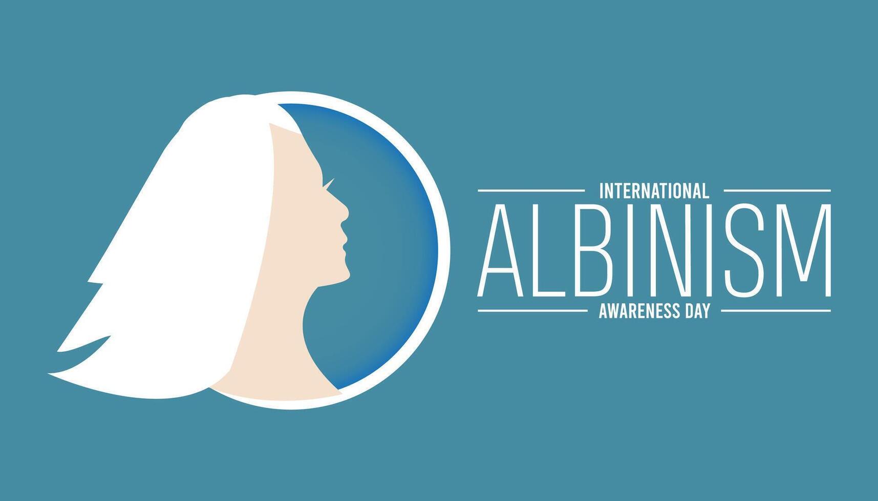 internacional albinismo consciência dia observado cada ano dentro junho. modelo para fundo, bandeira, cartão, poster com texto inscrição. vetor
