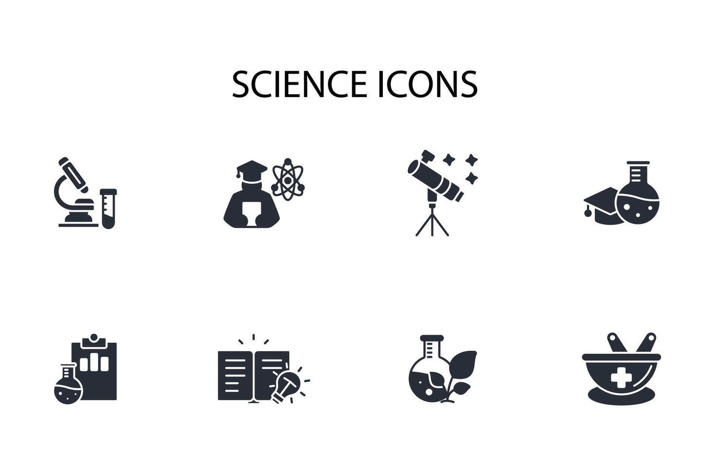 Ciência ícone definir..editável curso.linear estilo placa para usar rede design, logotipo. símbolo ilustração. vetor