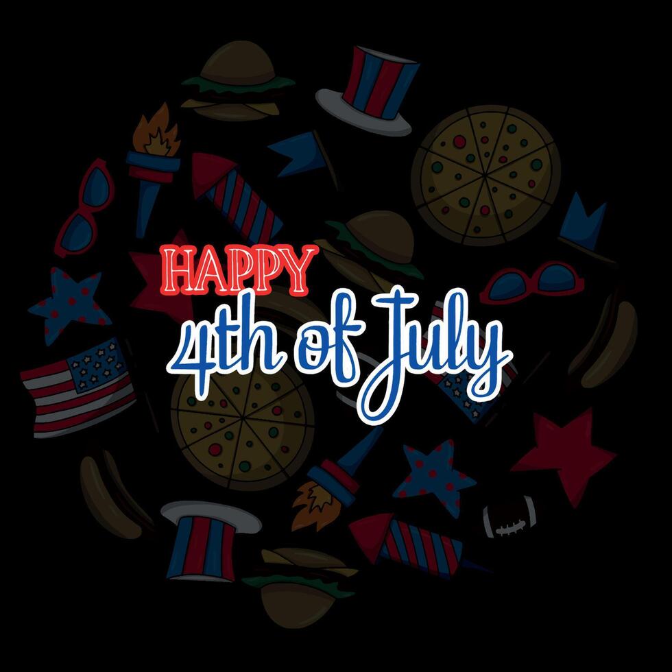 4º do Julho independência dia do América. liberdade EUA bandeira vetor