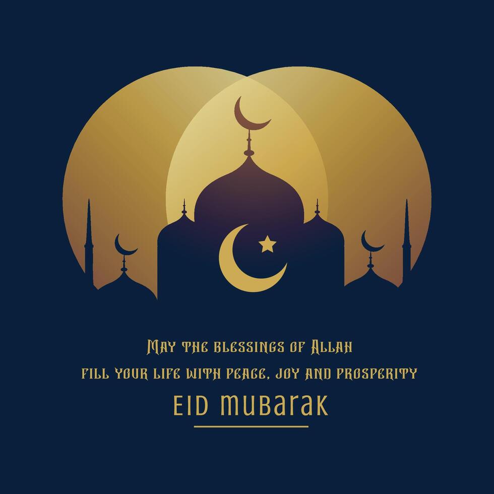 lindo eid Mubarak cumprimento desejos vetor