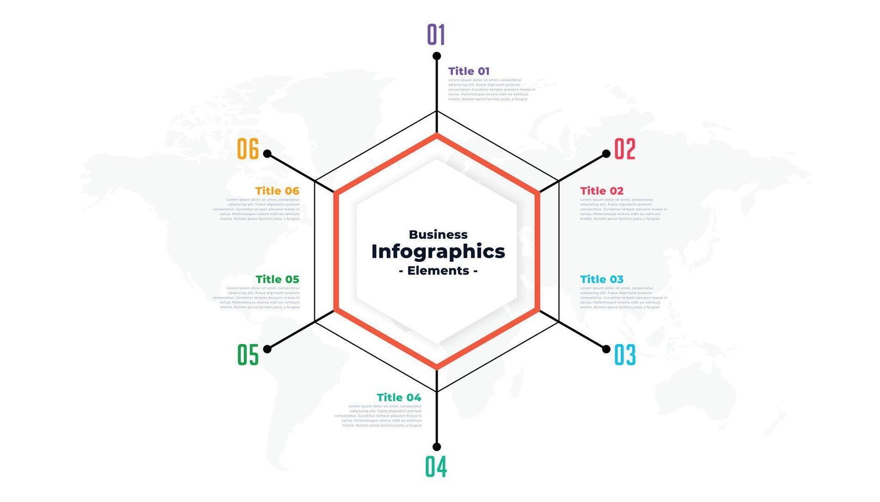 seis passos fino linha o negócio infográfico apresentação modelo vetor