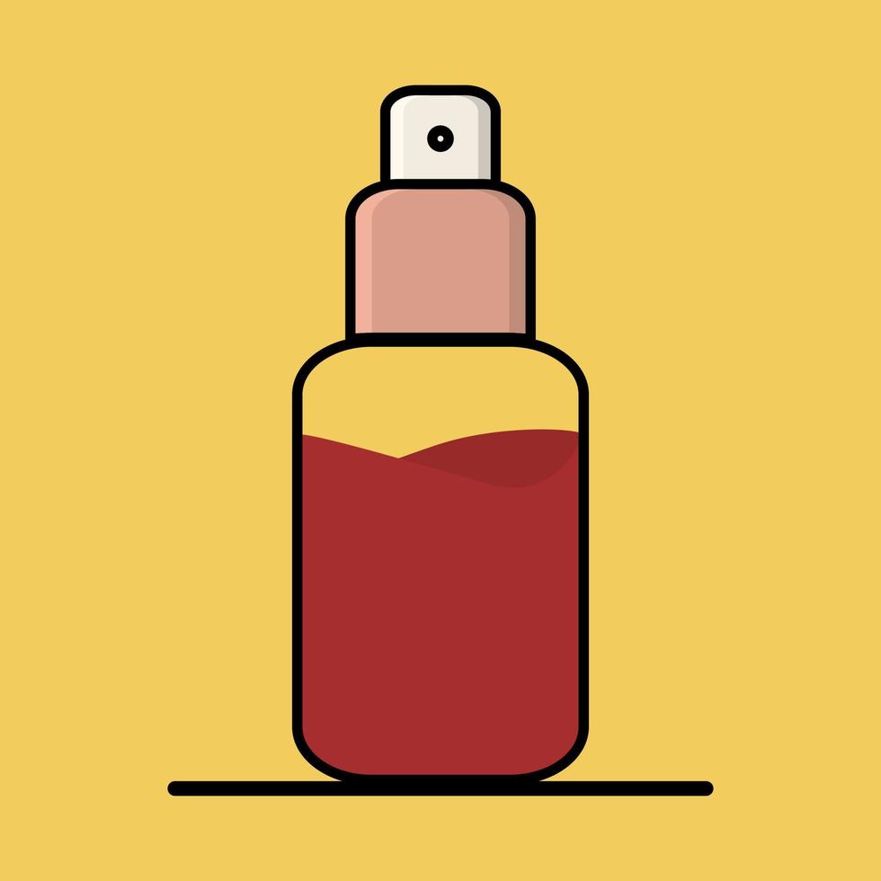 ilustração do frasco de perfume plana. ícone do frasco de perfume. frasco de perfume isolado em um fundo amarelo vetor