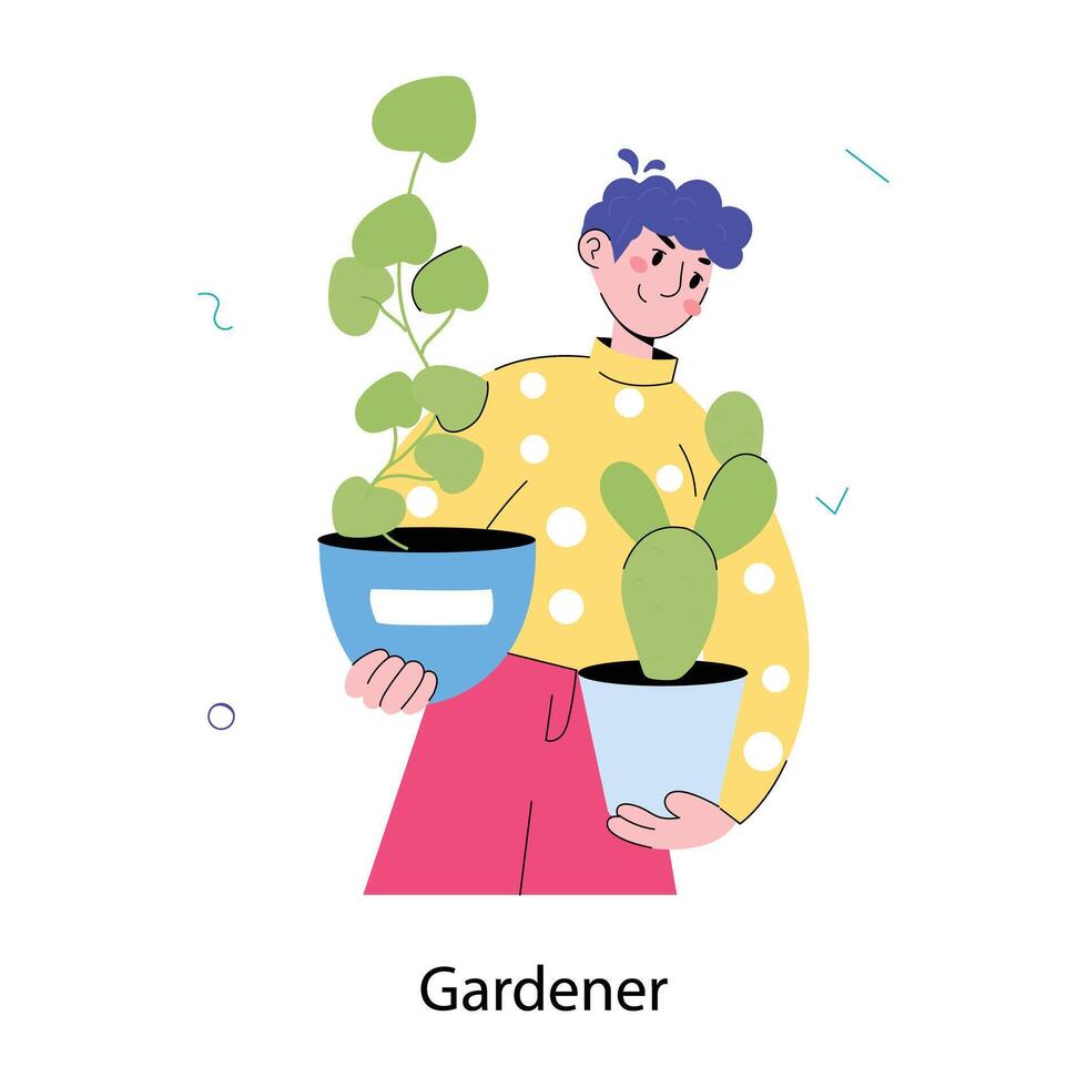 conceitos modernos de jardineiro vetor