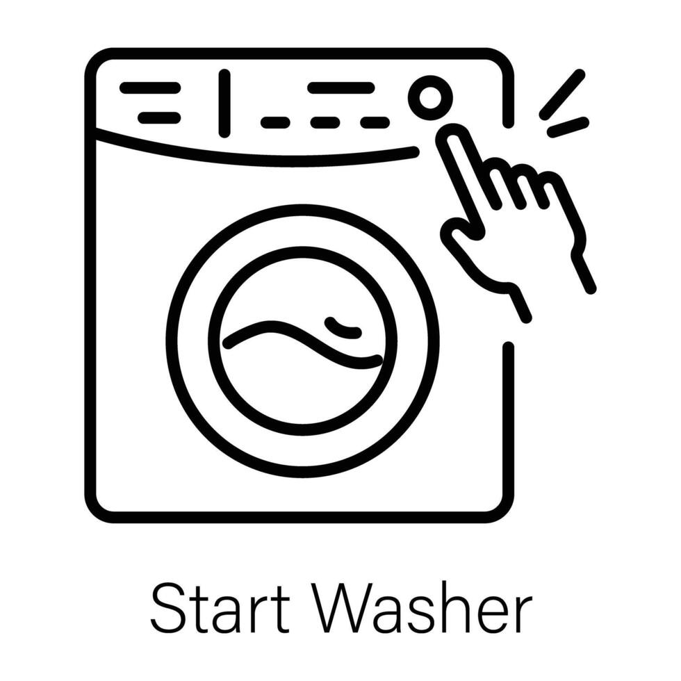 na moda começar máquina de lavar vetor