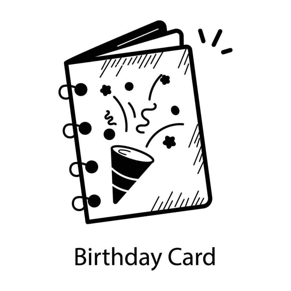 cartão de aniversário na moda vetor