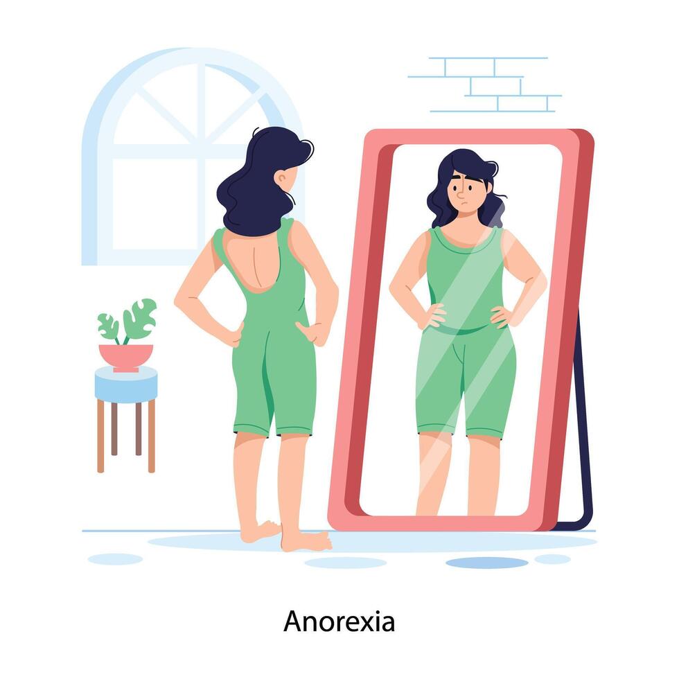 na moda anorexia conceitos vetor