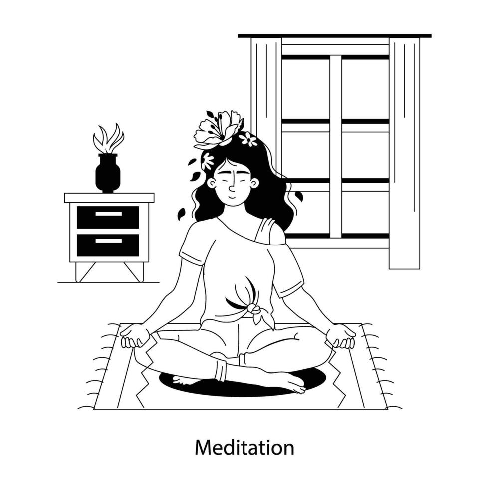 na moda meditação conceitos vetor