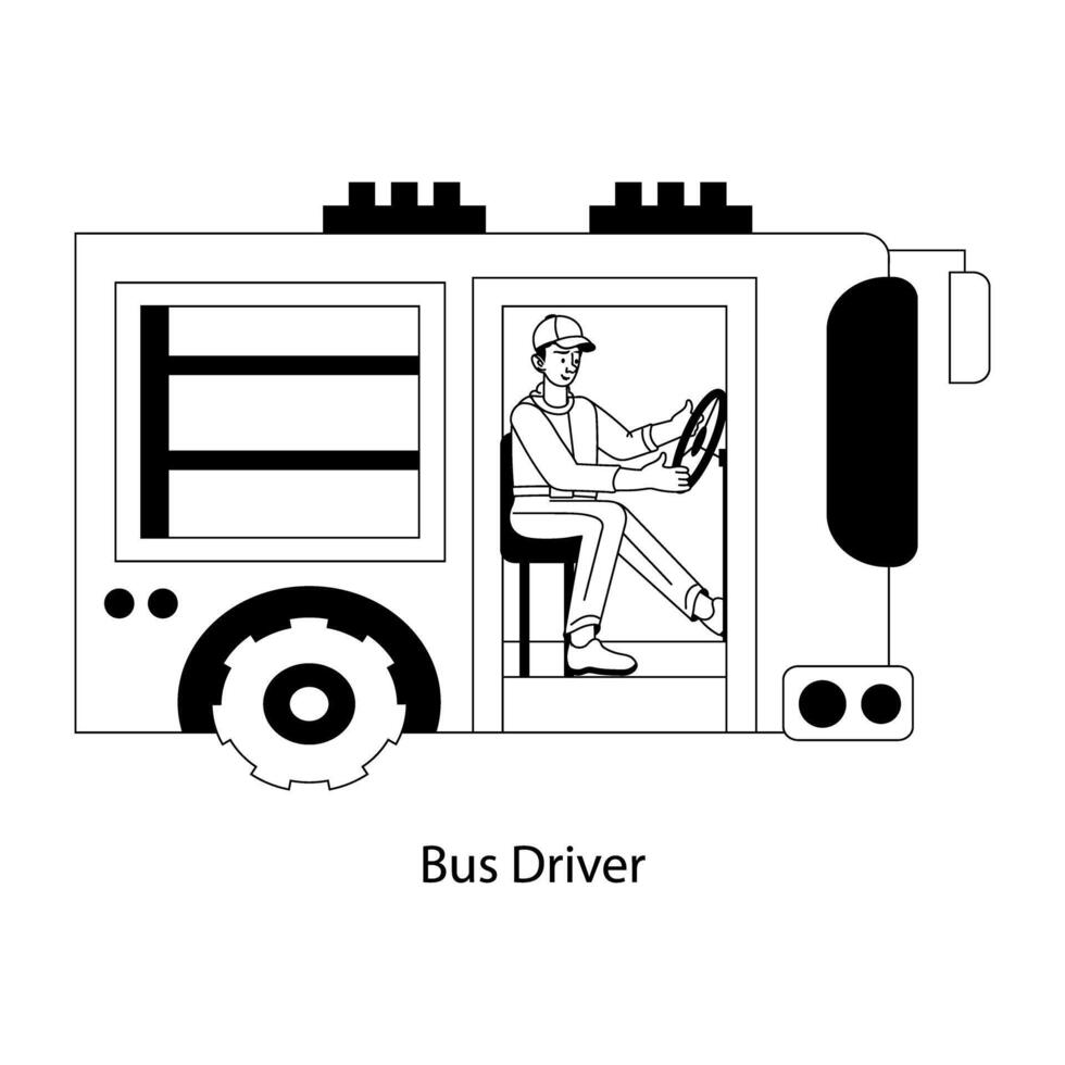 motorista de ônibus da moda vetor