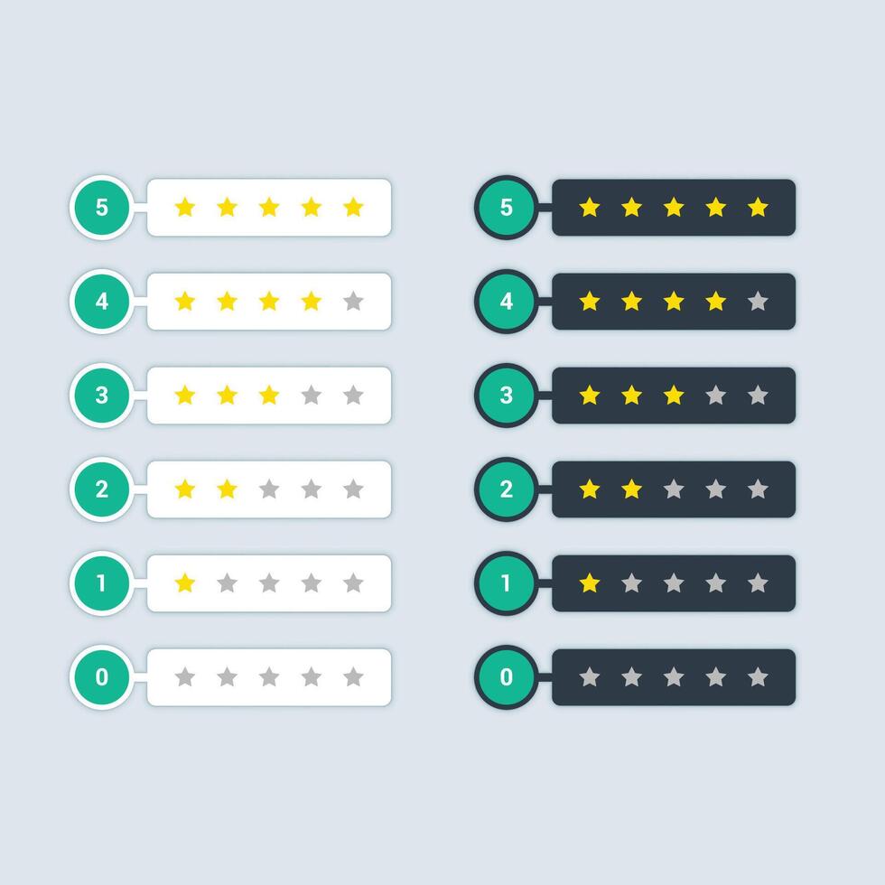 Estrela Avaliação símbolo para luz e Sombrio tema vetor