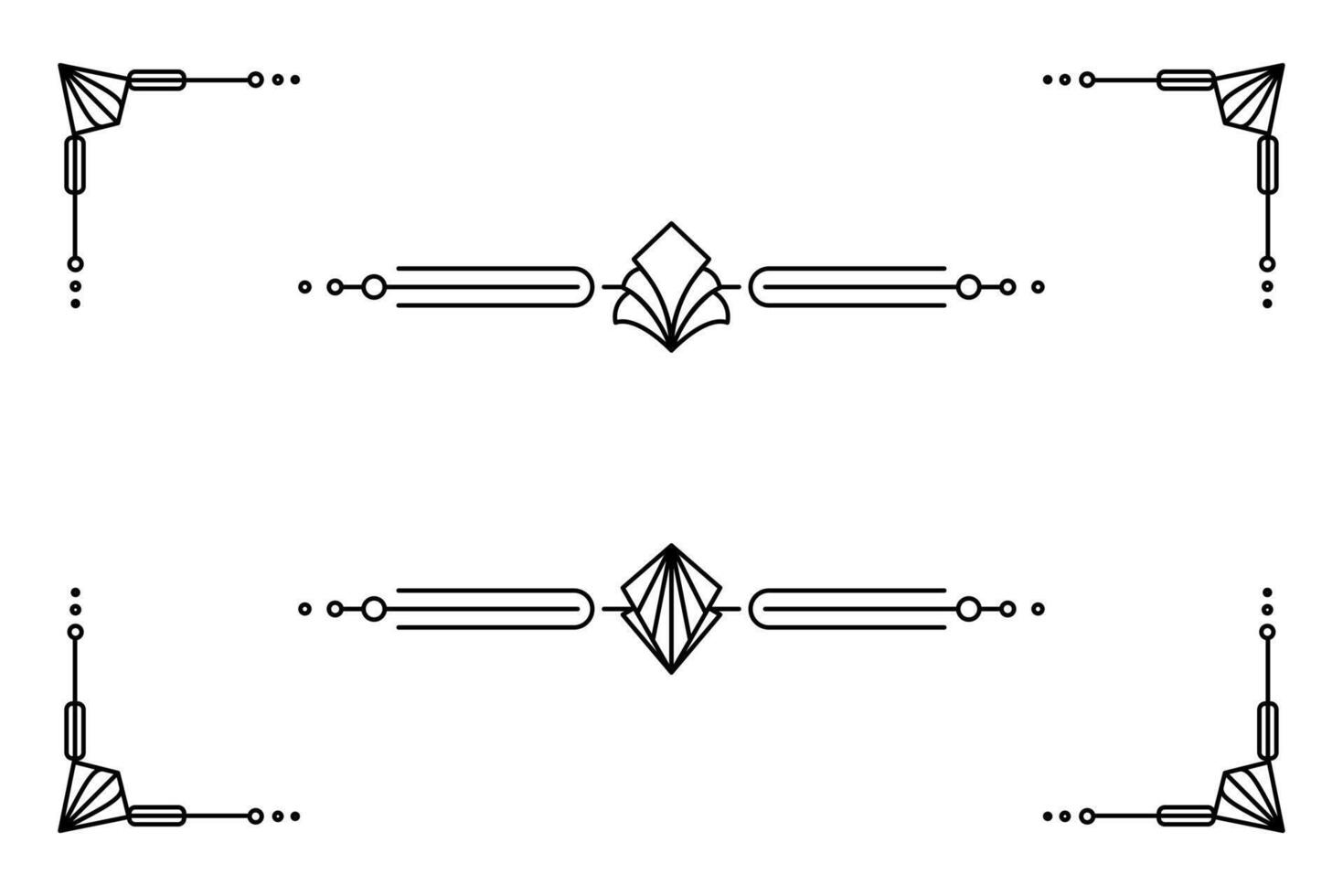 arte deco linha fronteira. moderno árabe ouro quadros, decorativo linhas fronteiras e geométrico dourado rótulo quadro, Armação Projeto elementos vetor