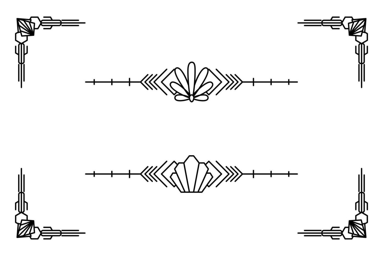 arte deco linha fronteira. moderno árabe ouro quadros, decorativo linhas fronteiras e geométrico dourado rótulo quadro, Armação Projeto elementos vetor