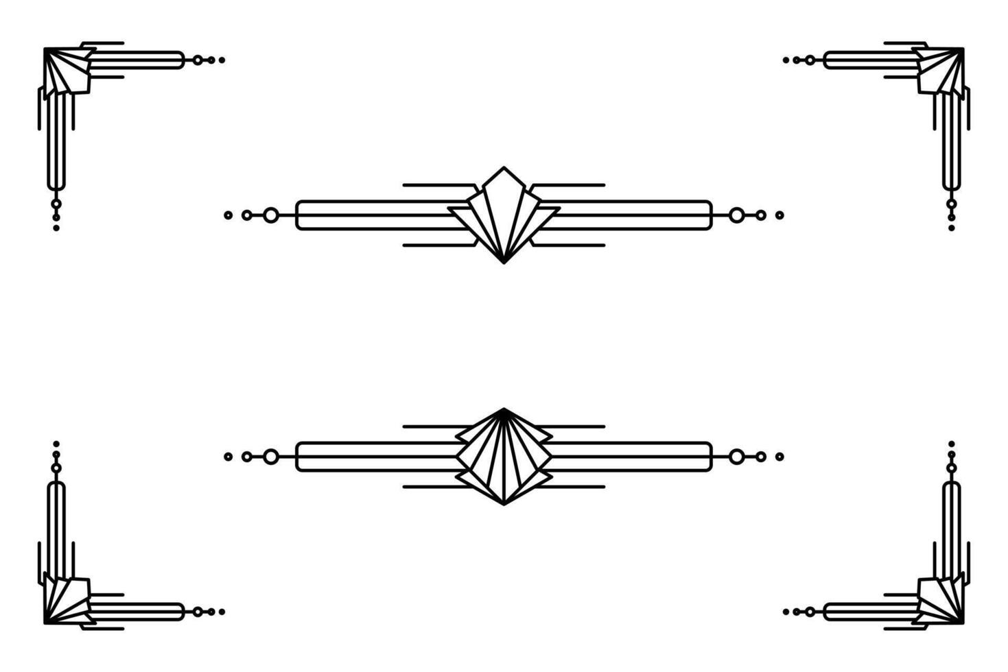 arte deco linha fronteira. moderno árabe ouro quadros, decorativo linhas fronteiras e geométrico dourado rótulo quadro, Armação Projeto elementos vetor