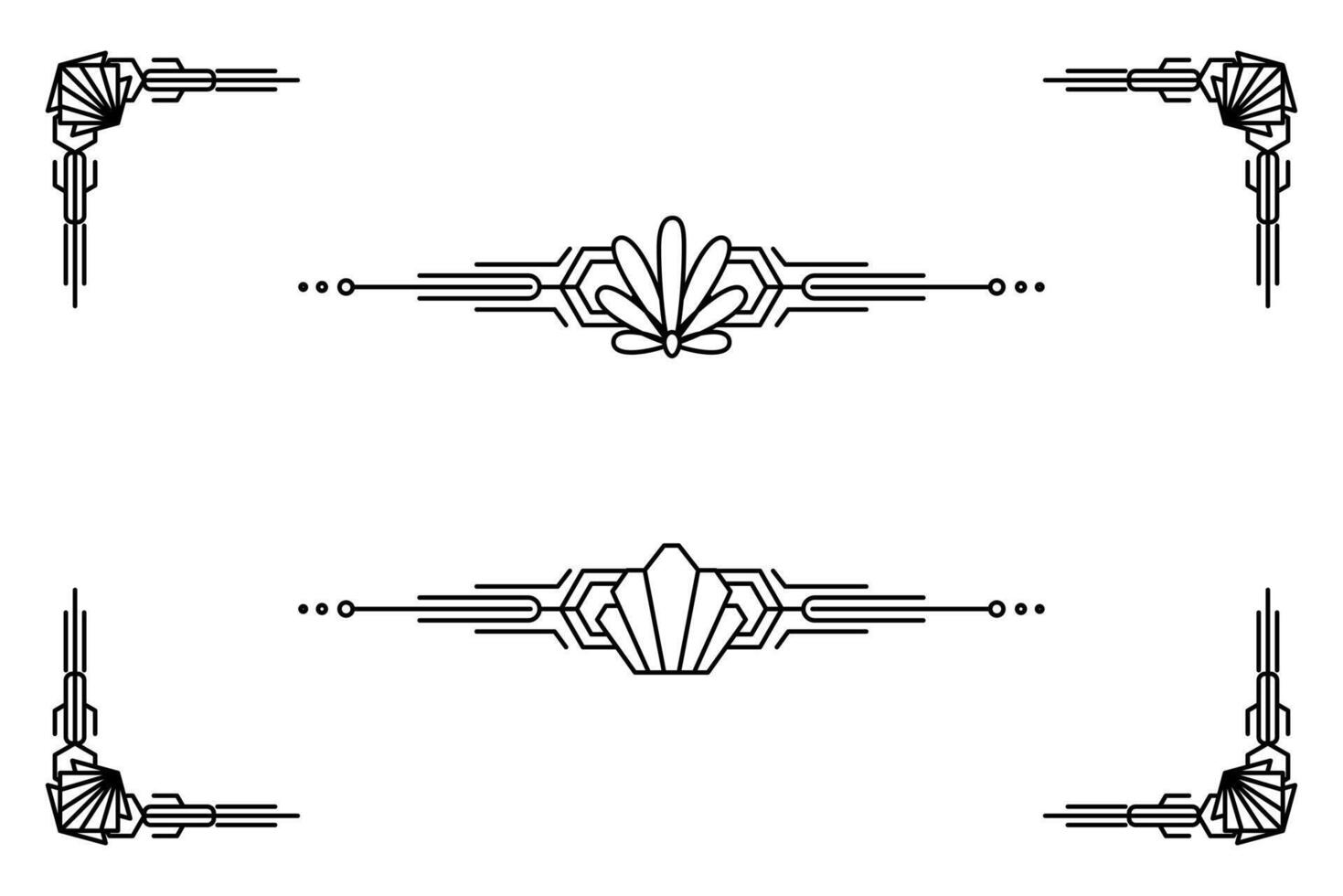 arte deco linha fronteira. moderno árabe ouro quadros, decorativo linhas fronteiras e geométrico dourado rótulo quadro, Armação Projeto elementos vetor