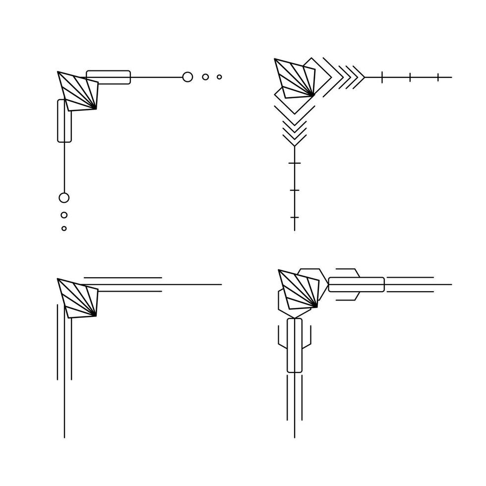 arte deco linha fronteira. moderno árabe ouro quadros, decorativo linhas fronteiras e geométrico dourado rótulo quadro, Armação Projeto elementos vetor