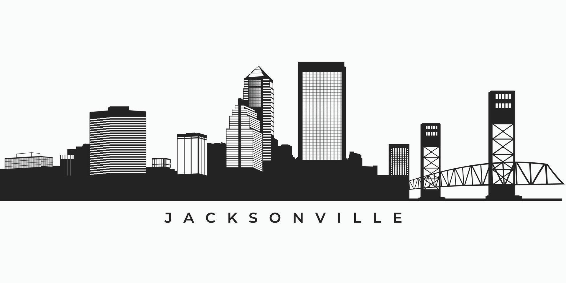 Jacksonville cidade Horizonte silhueta ilustração vetor