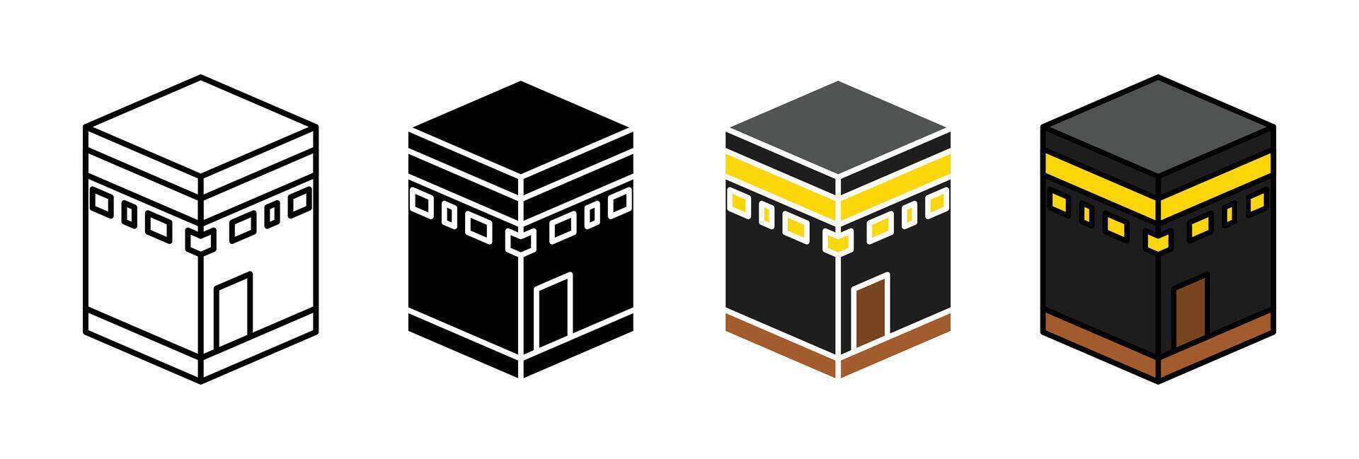 conjunto de ícones Kaaba vetor