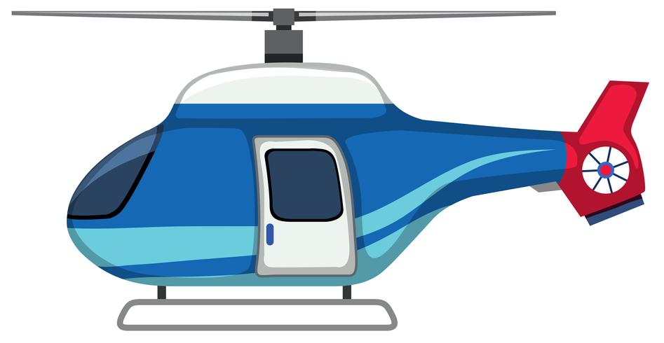 Um helicóptero isolado no fundo branco vetor