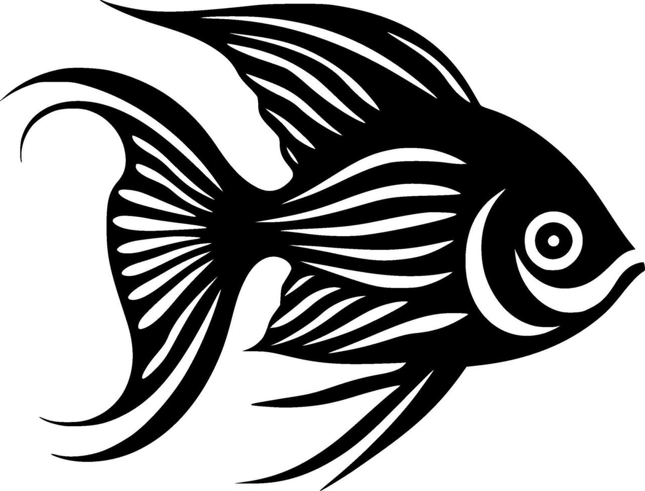 peixe anjo - minimalista e plano logotipo - ilustração vetor