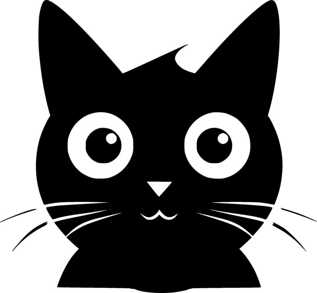 Preto gato - minimalista e plano logotipo - ilustração vetor
