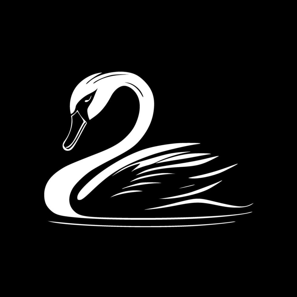 cisne - Preto e branco isolado ícone - ilustração vetor