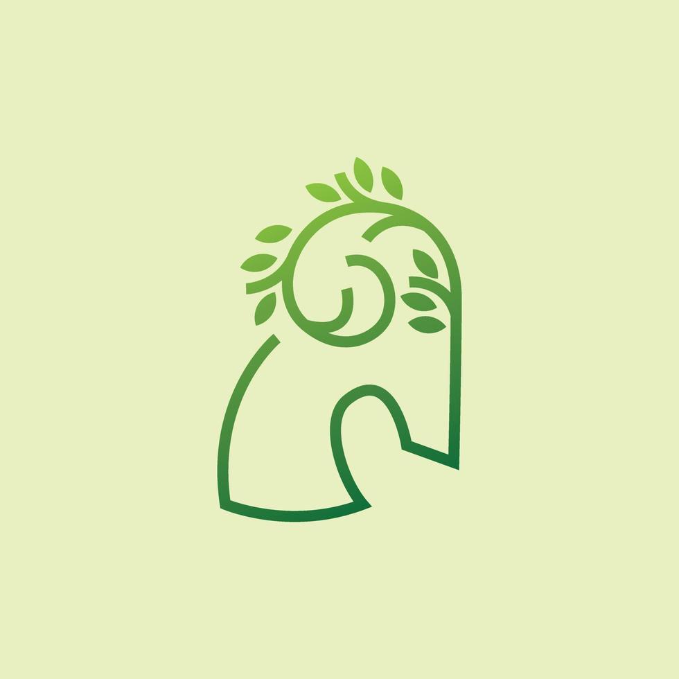 logotipo ram de folha fresca vetor