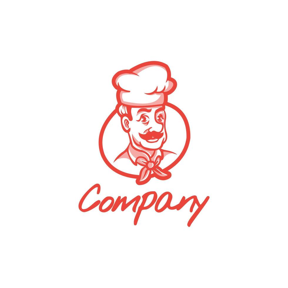 chefe de cozinha mão desenhado logotipo ilustração Projeto vetor