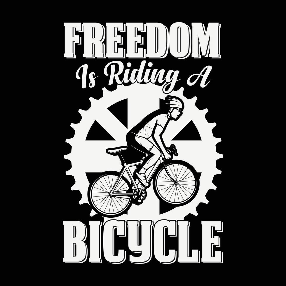 liberdade é equitação uma bicicleta camiseta Projeto vetor