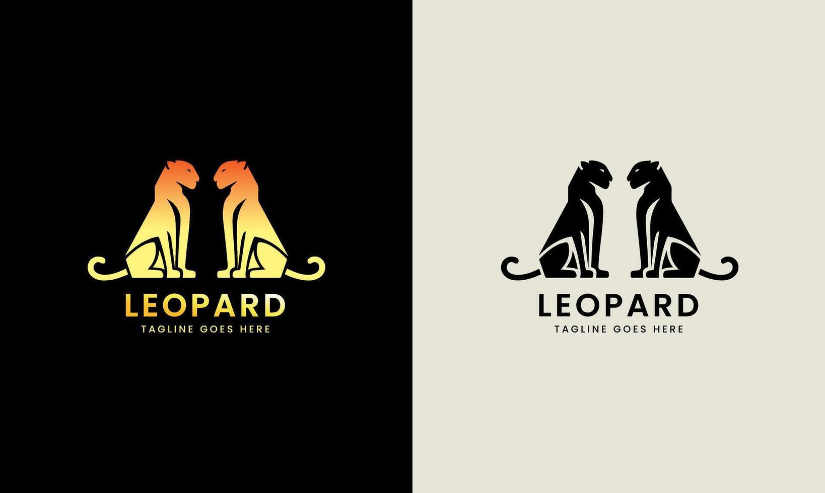leopardo ícone símbolo puma, jaguar cabeça, gato tigre animal logotipo modelo imagem ilustração vetor