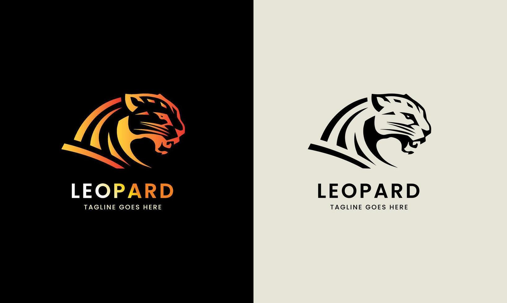 leopardo ícone símbolo puma, jaguar cabeça, gato tigre animal logotipo modelo imagem ilustração vetor