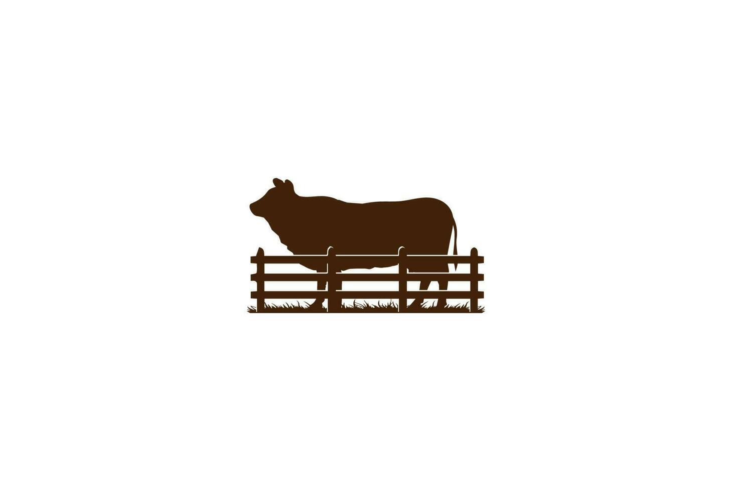 vintage retro angus vaca touro gado gado para campo rural fazenda logo design vector