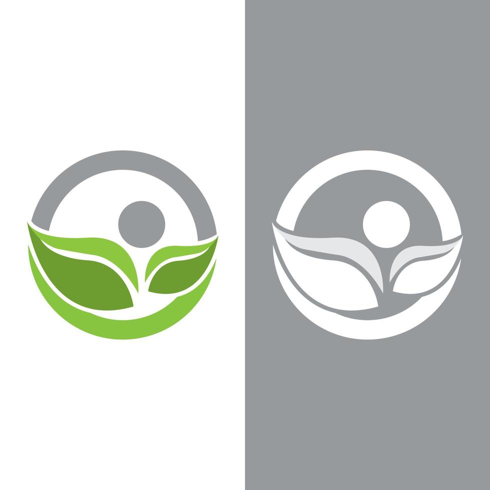 logotipos da ecologia de folhas verdes vetor