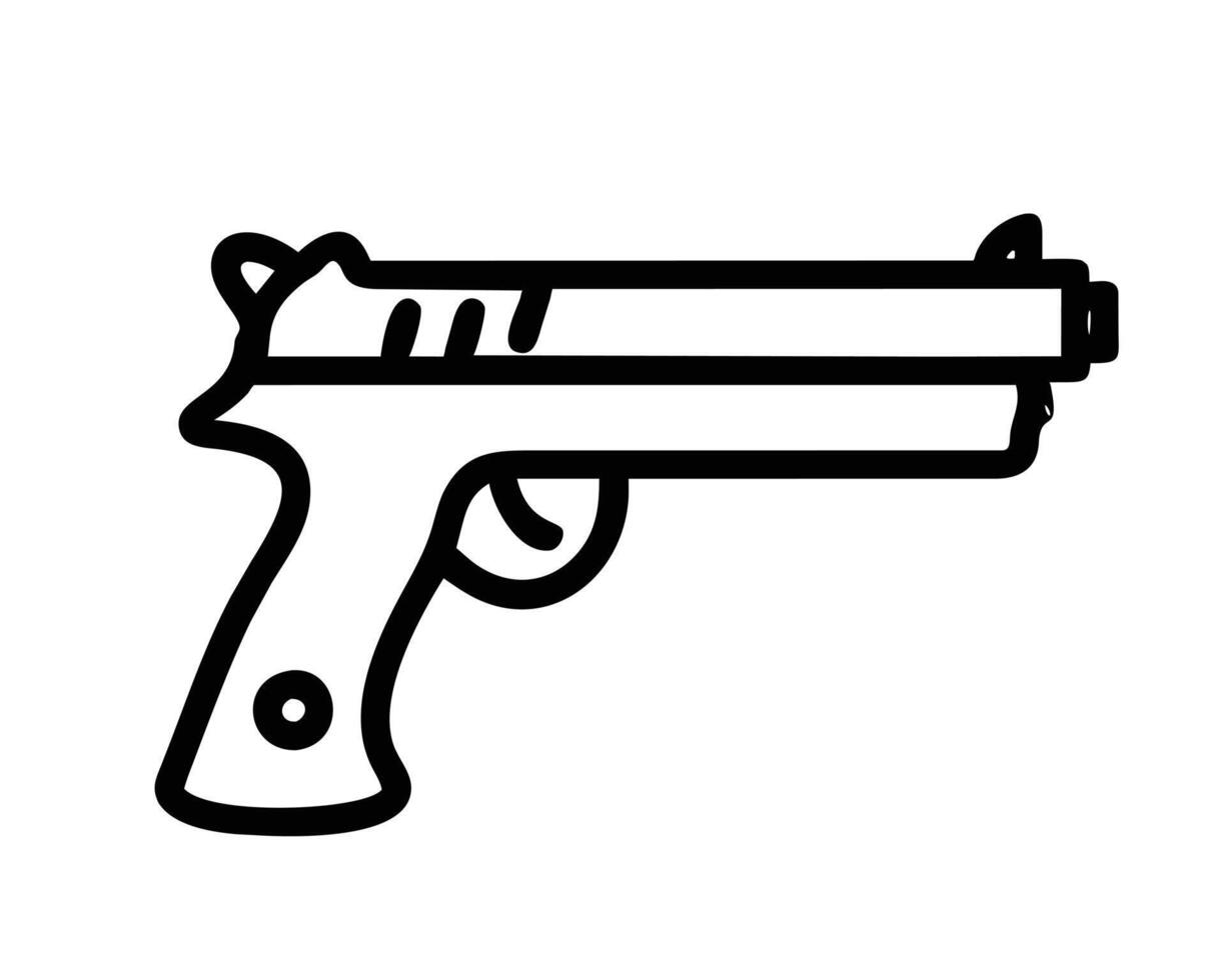 pistola arma de fogo ícone ilustração vetor