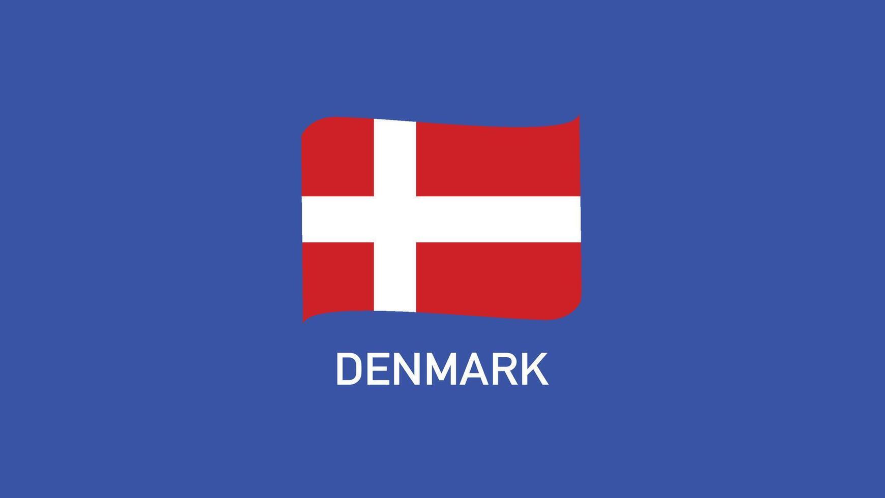Dinamarca bandeira fita equipes europeu nações 2024 abstrato países europeu Alemanha futebol símbolo logotipo Projeto ilustração vetor