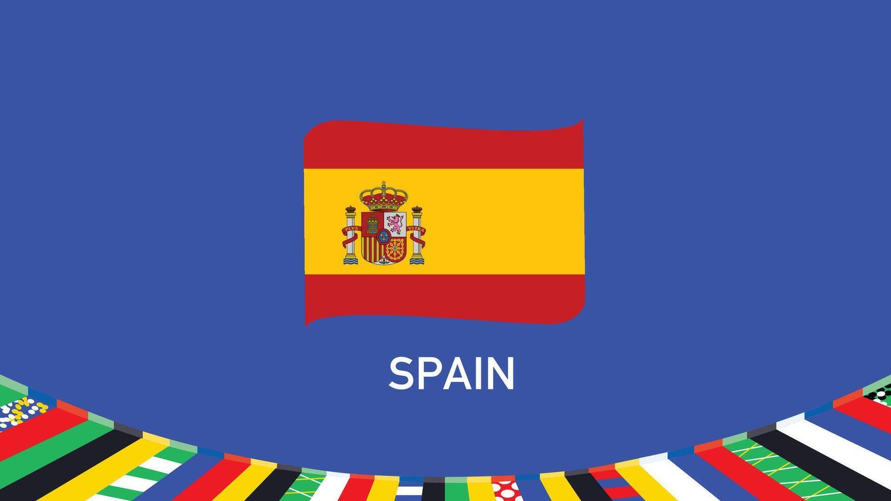 Espanha emblema equipes europeu nações 2024 símbolo abstrato países europeu Alemanha futebol logotipo Projeto ilustração vetor