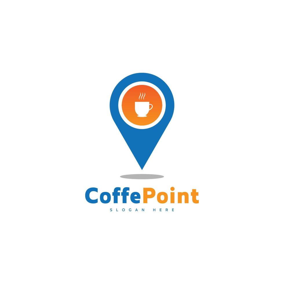 PIN localização café ponto logotipo modelo vetor